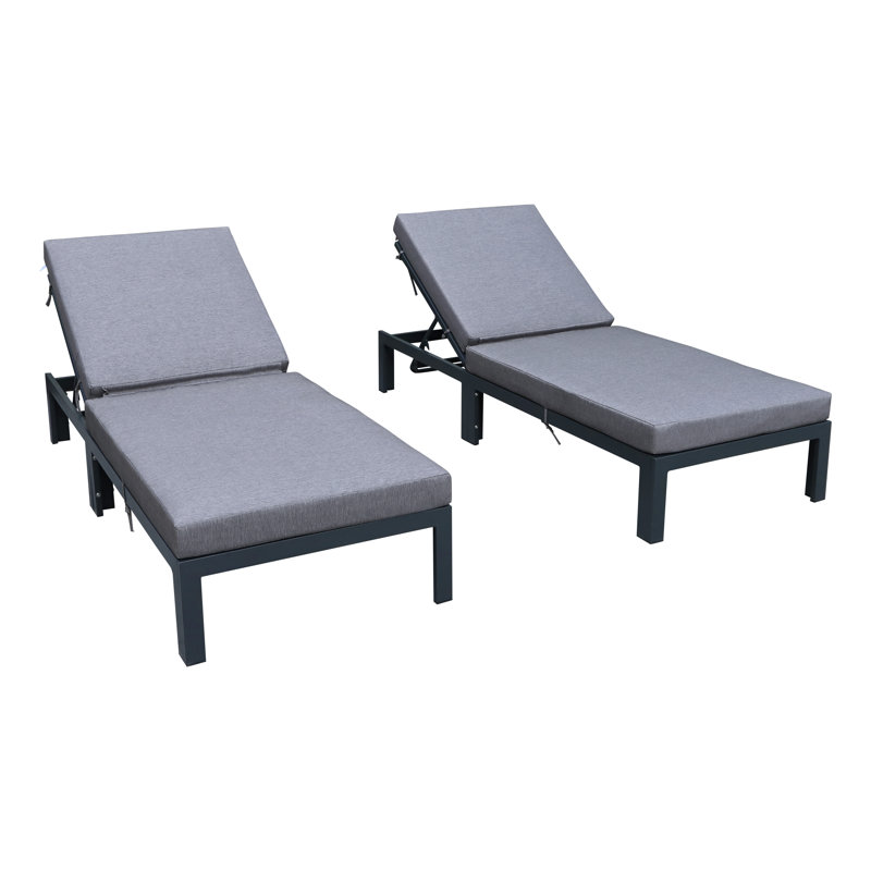 LeisureMod Outdoor Metal Chaise Lounge Wayfair